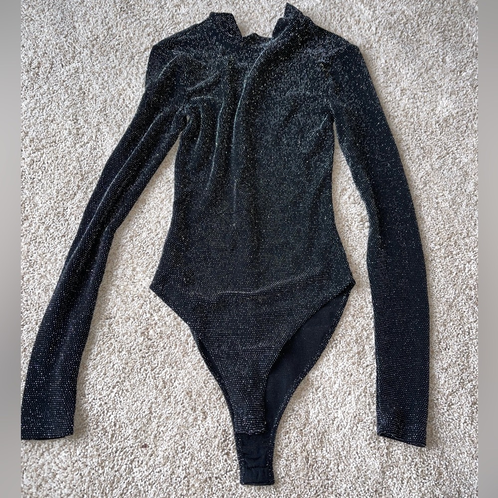 Sparkly Turtleneck Bodysuit